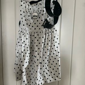 Deadly Dames original white with polka dot dress. Size XL